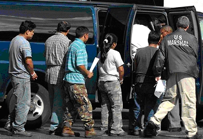 Immigrations and Custom Enforcement (ICE) Raid, Hattiesburg, Mississippi, August 26, 2008 - 600 workers arrested