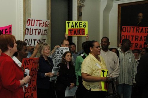 Coalition for Essential Services confronts the Philadelphia City Council and its Budget Cuts, May 21, 2009