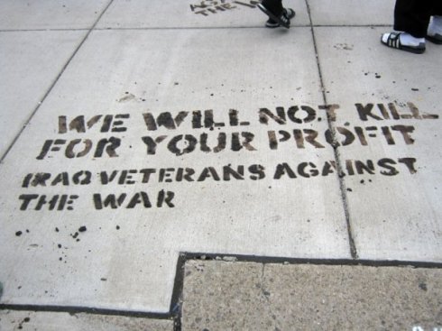 IVAW held a press conference and action Friday morning about no longer sacrificing for war